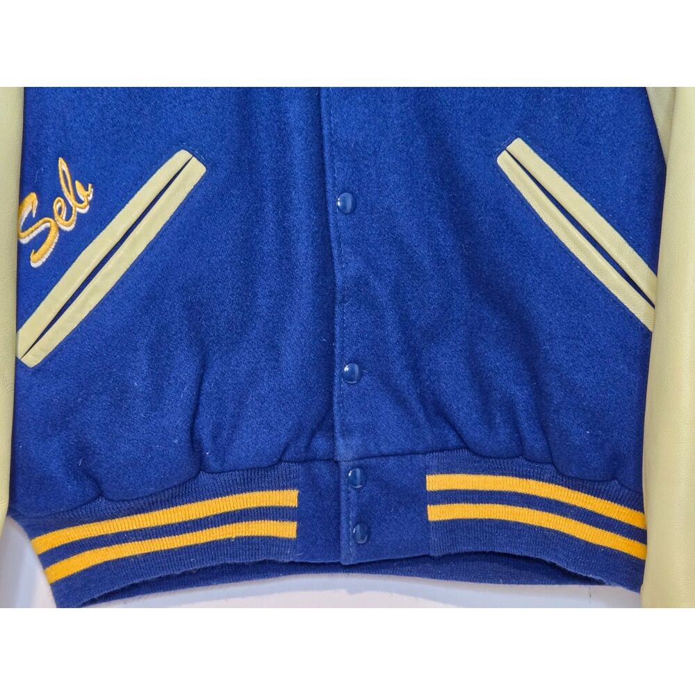 Game Sportswear Varsity Jacket 2004 Wool Leather USA Made Men's Size XL Blue - Picture 4 of 9